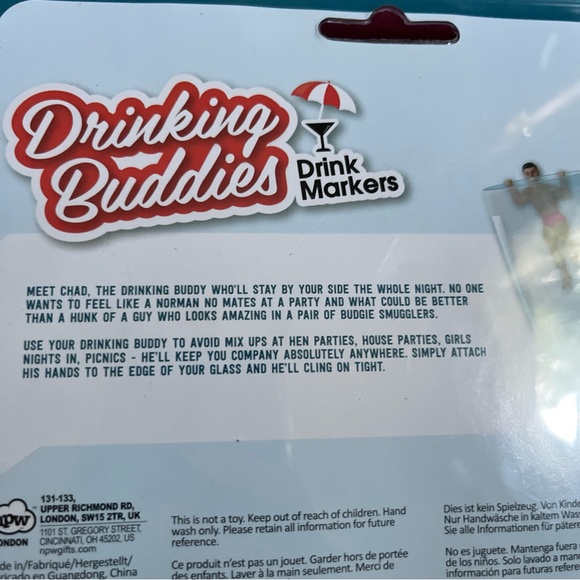 NEW Drinking Buddies Drink Markets Chad the drinking buddy novelty - Picture 2 of 4